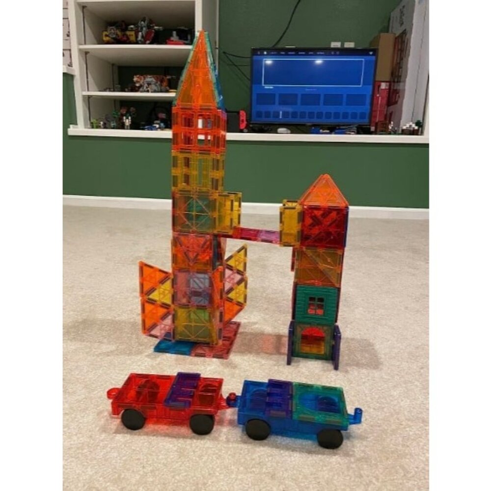 Mangetic Tiles, 100PCS Magnet Building Toys, Magnetic Building Set for Kids